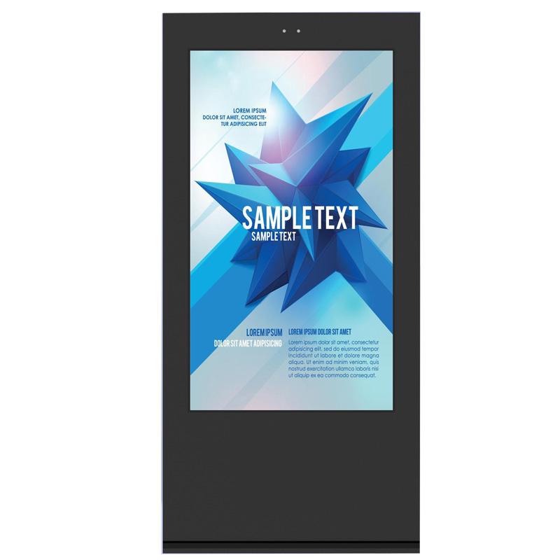 65-Zoll-IP55-Allwetter-LCD-Werbekiosk für den Außenbereich mit hoher Helligkeit von 3000 Nits, gut lesbar bei Sonnenlicht